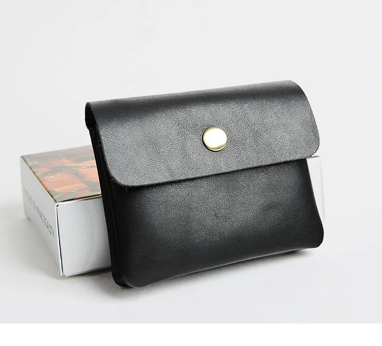 Portefeuille rétro fait à la main de style japonais pour hommes, cuir véritable, cuir de vachette, fermeture éclair courte, porte-monnaie, porte-cartes, petite poche à monnaie, sac d'argent – | Studio Nichijo Paris