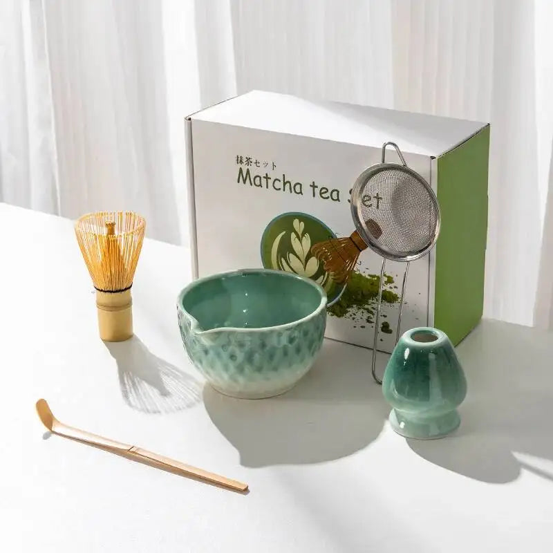 Ensemble Bols Matcha Céramique Émaillée Japonaise — Fabrication Artisanale – | Studio Nichijo Paris