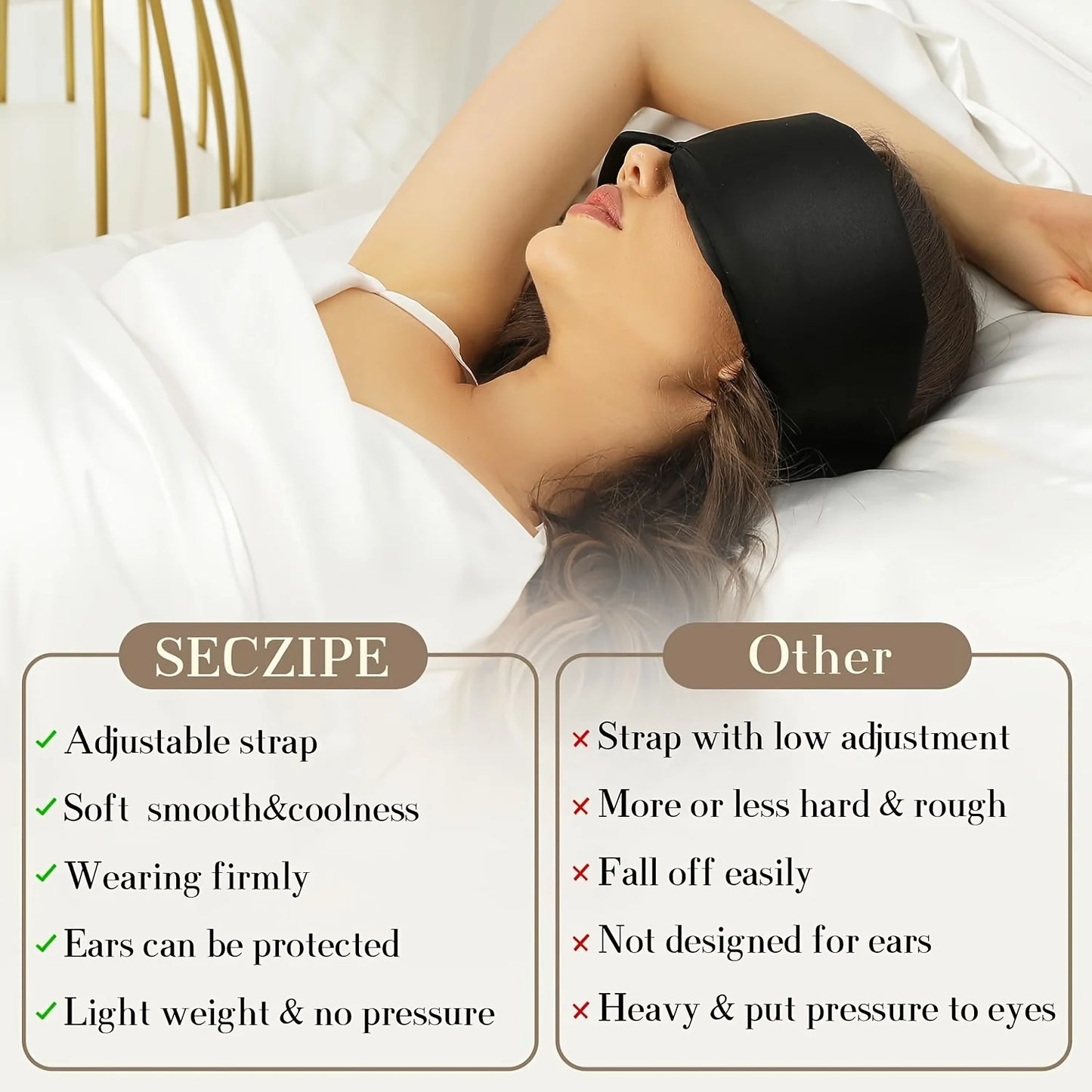 Masque Sommeil Soie Couverture Complète Anti-Lumière – | Studio Nichijo Paris