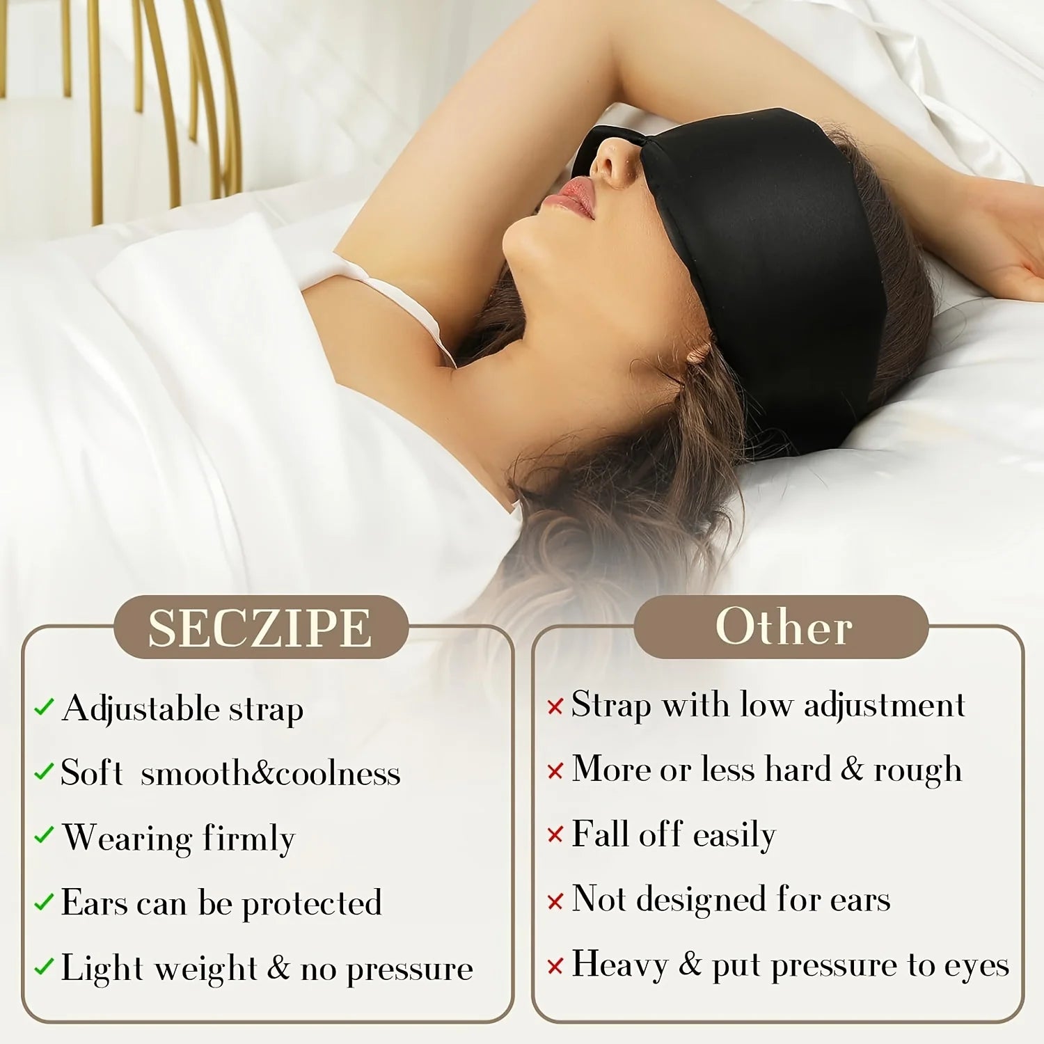 Masque Sommeil Soie Couverture Complète Anti-Lumière – | Studio Nichijo Paris