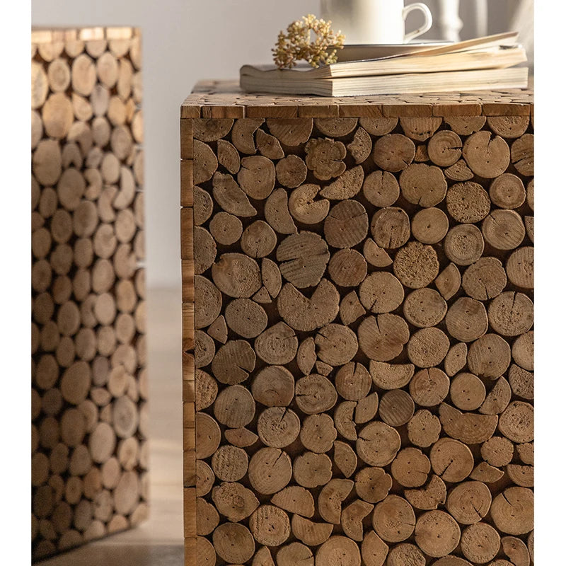 Table basse japonaise fabriquée à la main en bois massif, Table d'appoint décorative pour salon, Table basse en bois faite à la main – | Studio Nichijo Paris