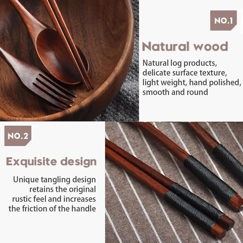 Set Couverts Bois Phoebe Baguettes Cuillère Fourchette Fait Main — Fabrication Artisanale – | Studio Nichijo Paris