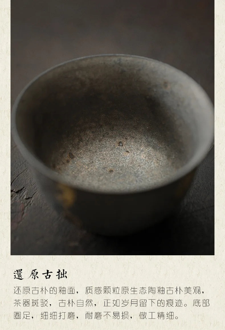 Gaiwan Porcelaine Émaillée Rouille Dorée Cérémonie du Thé, Fabrication Artisanale – | Studio Nichijo Paris