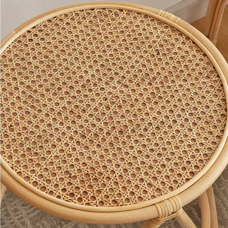 Table Thé Rotin Bois Fait Main 2 Niveaux Salon Minimaliste — Fabrication Artisanale – | Studio Nichijo Paris