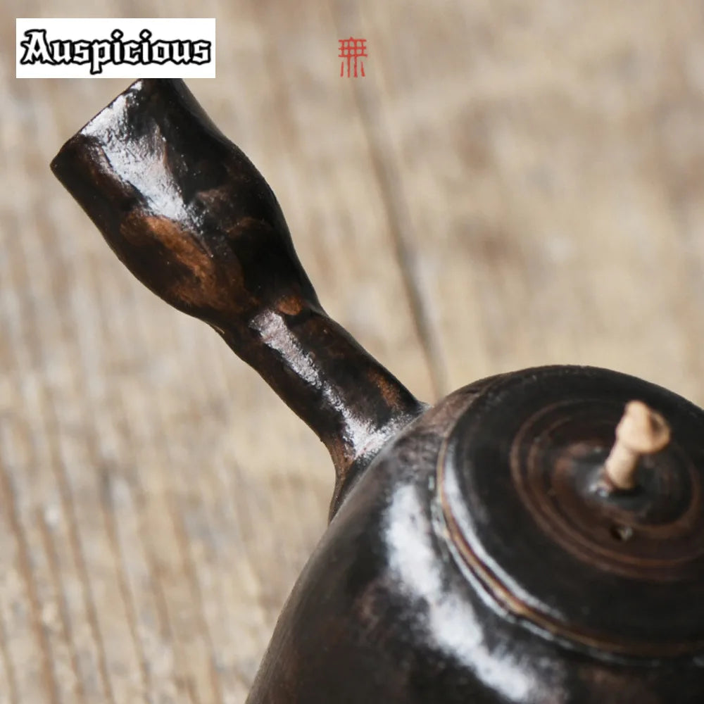 Théière en Poterie Rugueuse, Poignée Latérale, 130ml — Fabrication Artisanale – | Studio Nichijo Paris