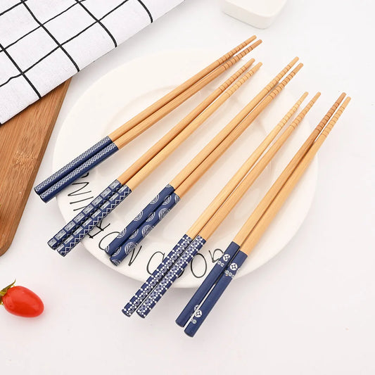 Baguettes Bois Bambou Japonaises Multicolores Lot 5 Paires — Fabrication Artisanale – | Studio Nichijo Paris