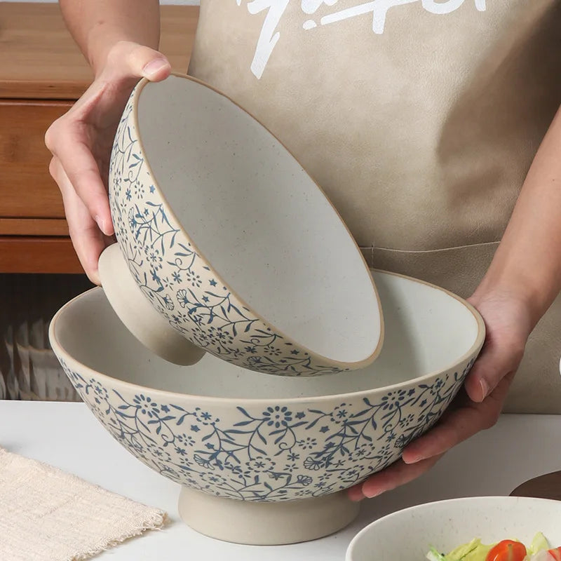 Bol Céramique Peint à la Main Motif Floral — Fabrication Artisanale – | Studio Nichijo Paris