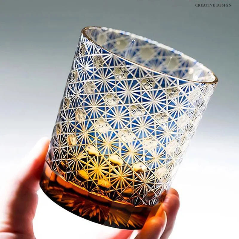 Verre Whisky Edo Kiriko Cristal Coupé Luxe Japonais — Fabrication Artisanale – | Studio Nichijo Paris
