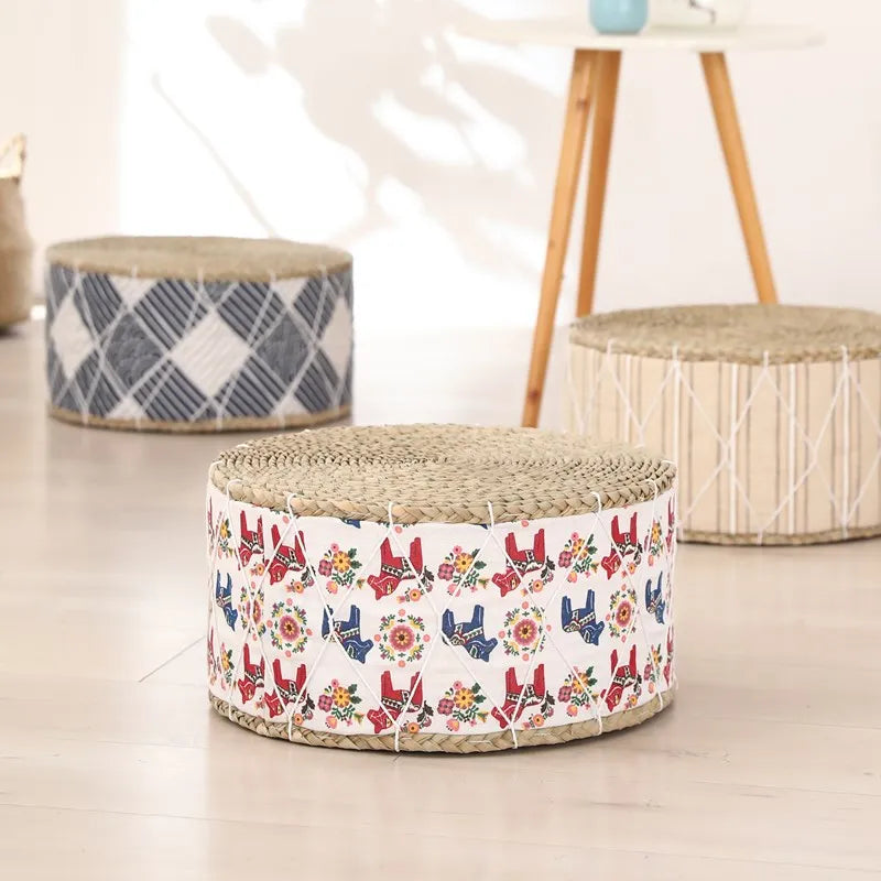 Coussin de Méditation Futon Rond en Paille Naturelle – | Studio Nichijo Paris