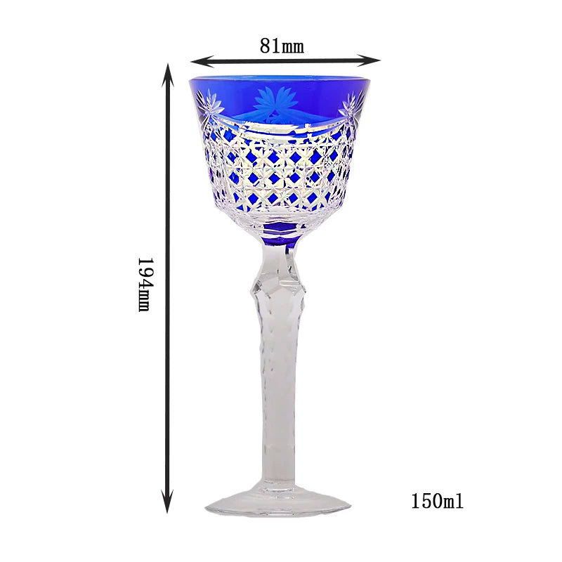 Verre à whisky et gobelet à vin en cristal taillé à la main, style japonais, en verre Edo Kiriko bleu - 5 modèles disponibles – | Studio Nichijo Paris