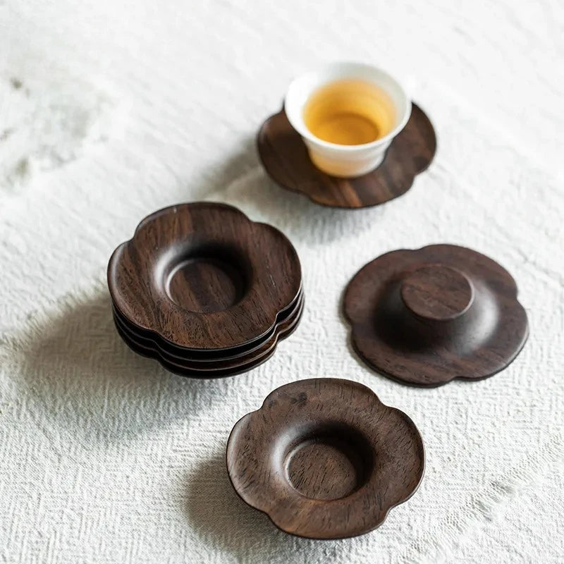 Sous-verres artisanaux en bois d'ébène massif, dessous de plat japonais isolants pour tasses à café, soucoupes, sets de table, bases de tasses à thé, cérémonie du thé – | Studio Nichijo Paris
