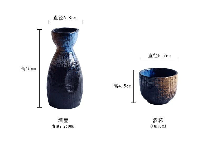 Tōji – Service à Saké en Céramique Artisanale – Carafe & 4 Tasses – Fabrication Artisanale – | Studio Nichijo Paris