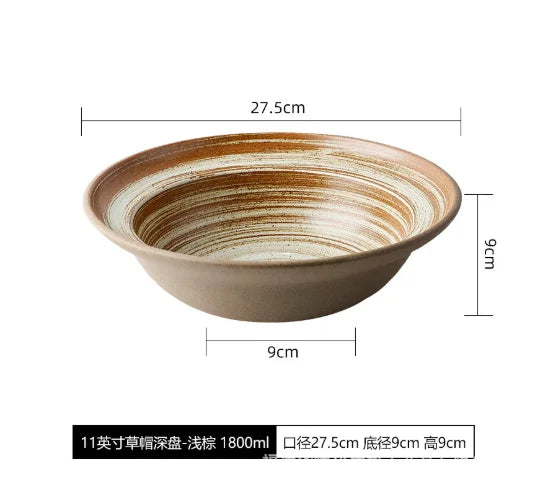Assiette Céramique Japonaise Rétro — Fabrication Artisanale – | Studio Nichijo Paris