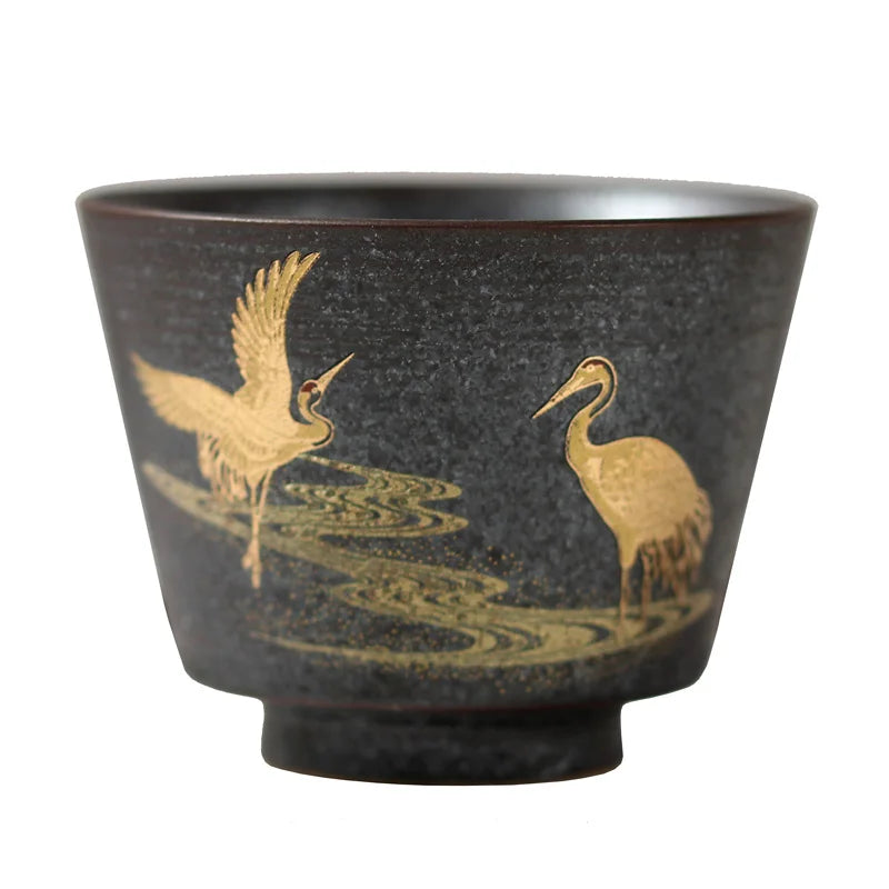 Tasse à Thé Grue — Grès Cuit au Four — Fabrication Artisanale – | Studio Nichijo Paris
