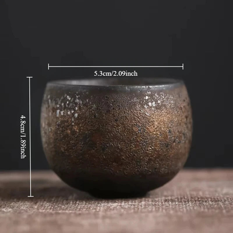 Tasse à Thé en Céramique Grès Rustique – Façonnée à la Main, Cérémonie Zen – Sabi | Studio Nichijo Paris