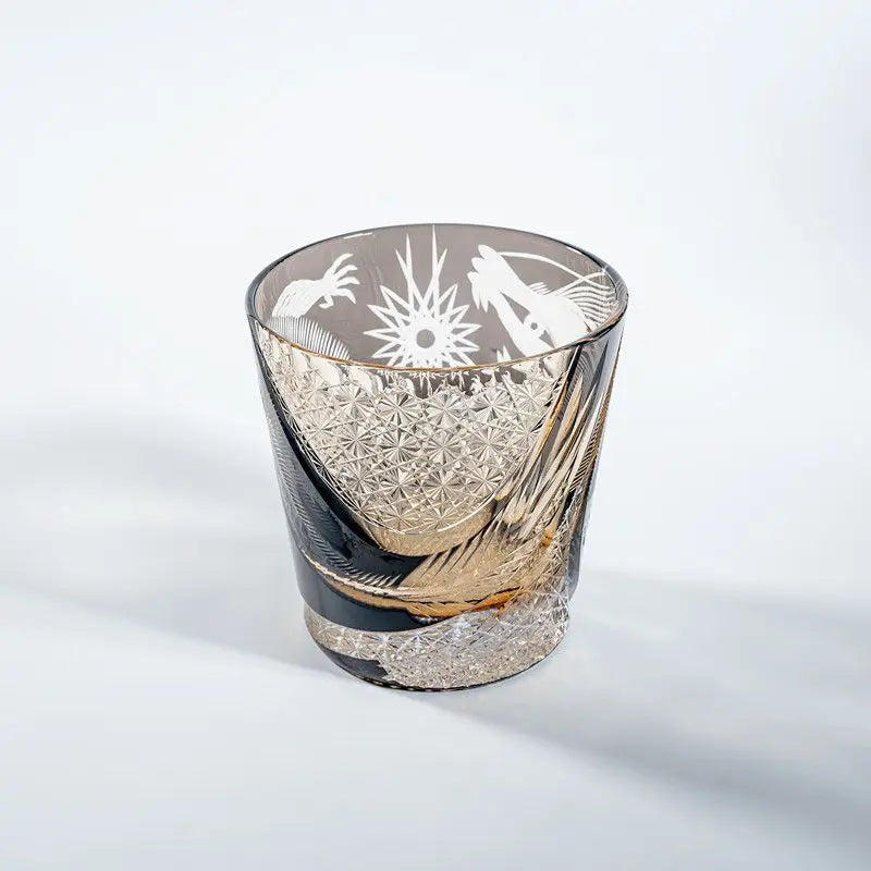 Verre Whisky Cristal Sans Plomb Taille Edo Dragon Noir, Fabrication Artisanale – | Studio Nichijo Paris
