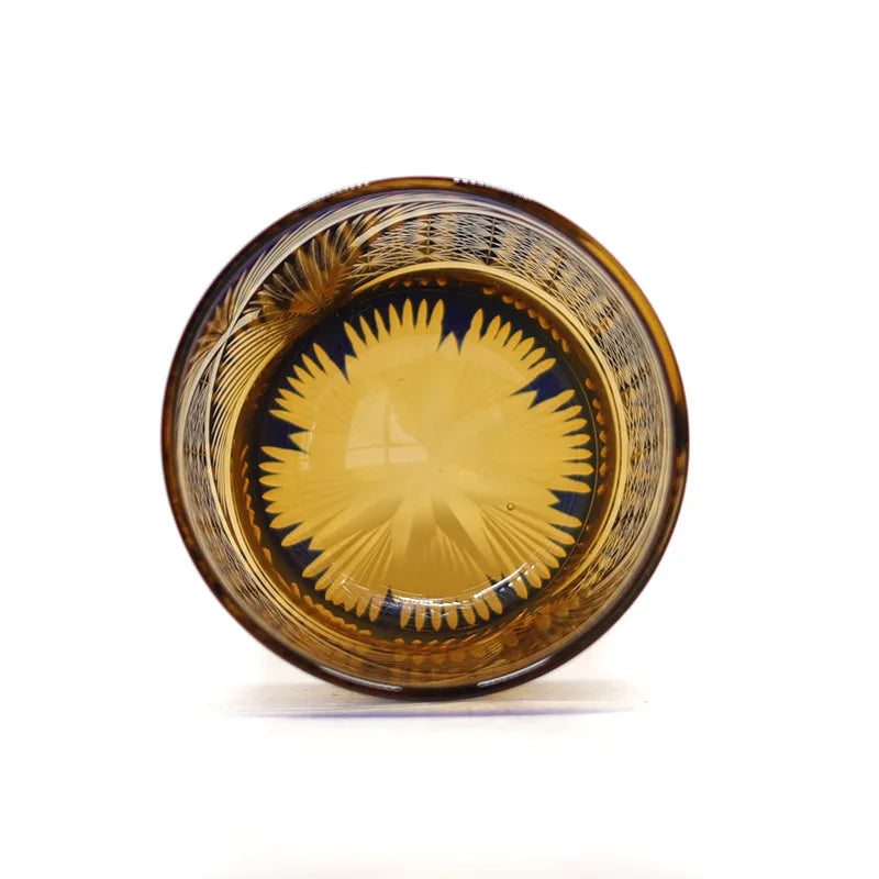 Verre Whisky Cristal Vintage Sculpté Main Éventail Japonais — Fabrication Artisanale – | Studio Nichijo Paris
