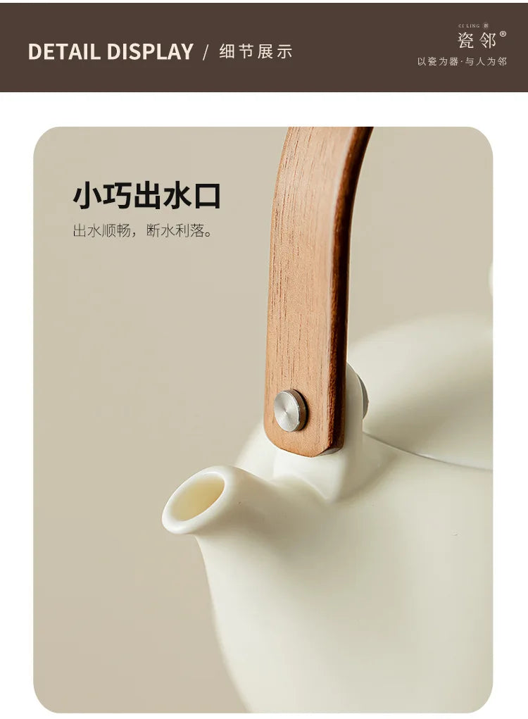 Théière Porcelaine Blanche Japonaise Grande Capacité 350ml, Fabrication Artisanale – | Studio Nichijo Paris