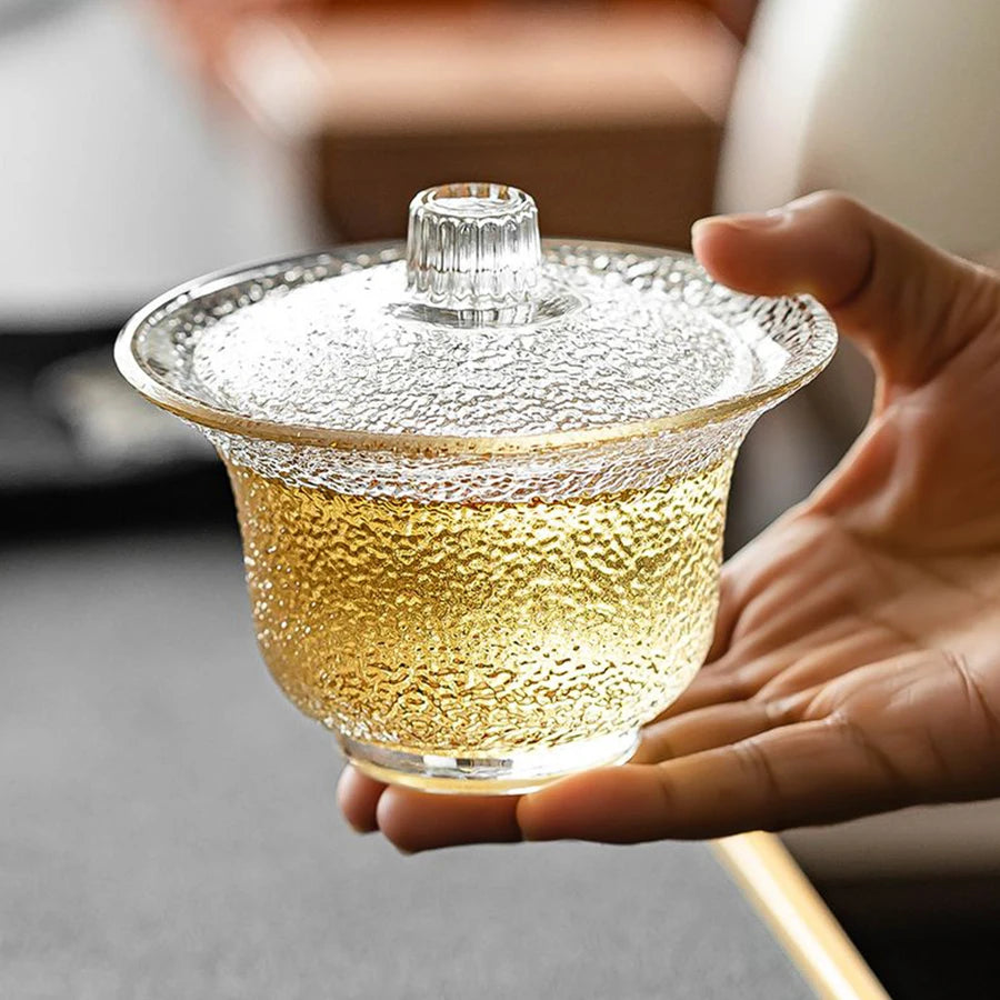 Bol Gaiwan Verre Résistant Chaleur Cérémonie Thé 200ml — Fabrication Artisanale – | Studio Nichijo Paris