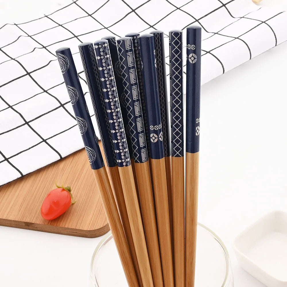 Baguettes Bois Bambou Japonaises Multicolores Lot 5 Paires — Fabrication Artisanale – | Studio Nichijo Paris