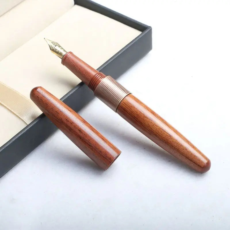 Stylo Plume Bois Massif Rétro Fait Main — Fabrication Artisanale – | Studio Nichijo Paris