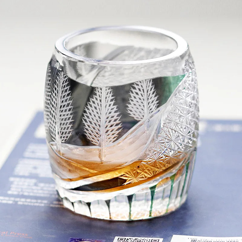Verre Cristal Whisky Edo Quatre Saisons Nitro — Fabrication Artisanale – | Studio Nichijo Paris