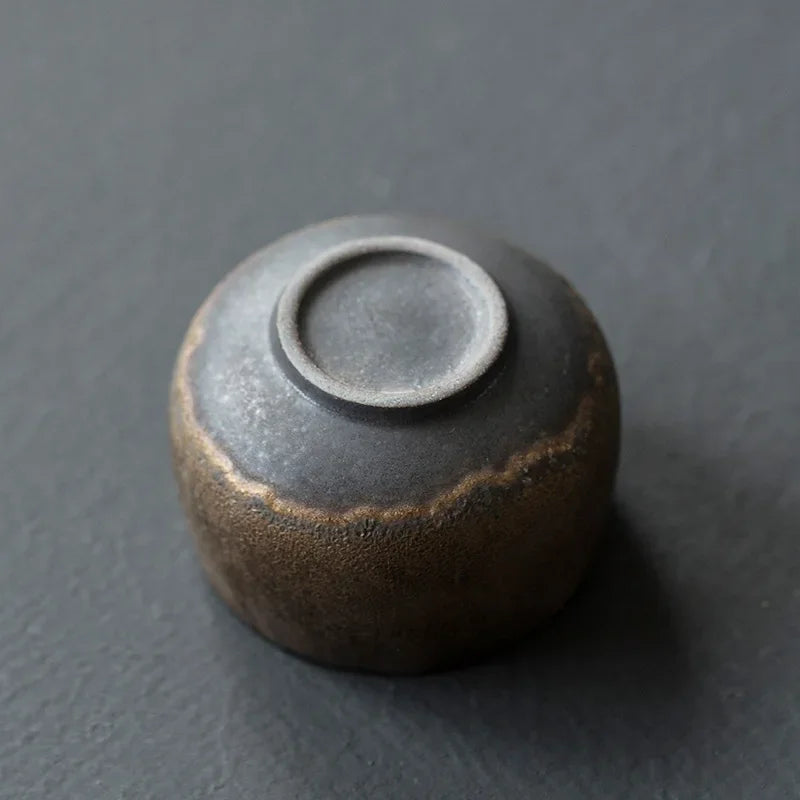 Tasse Grès Dorée Japonaise Cuite au Four – Fabrication Artisanale – | Studio Nichijo Paris