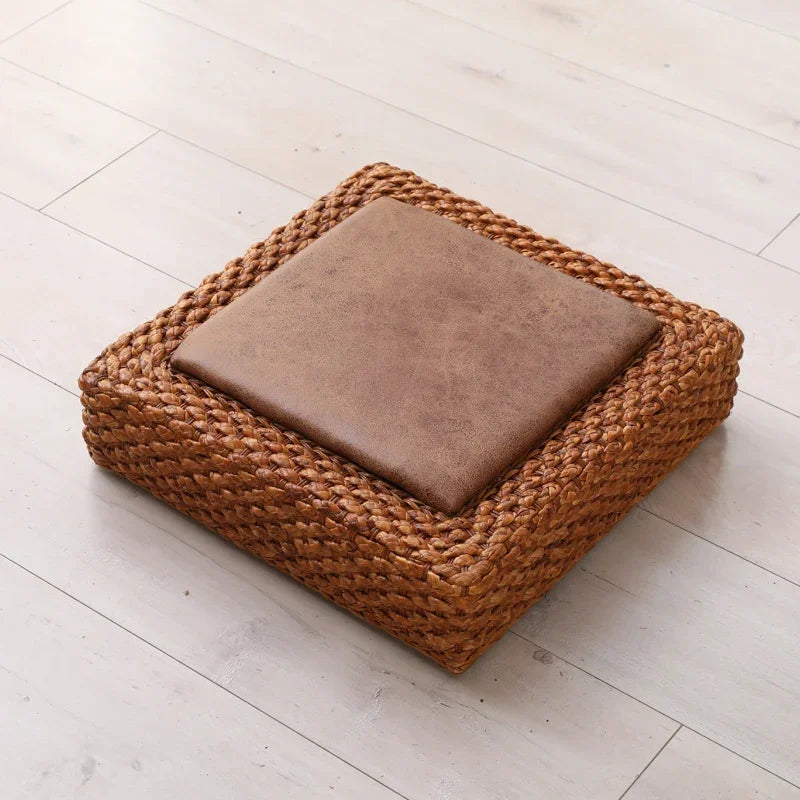 Coussin Sol Tatami Rotin - Wa – Komorebi (Lumière à travers les arbres) | Studio Nichijo Paris