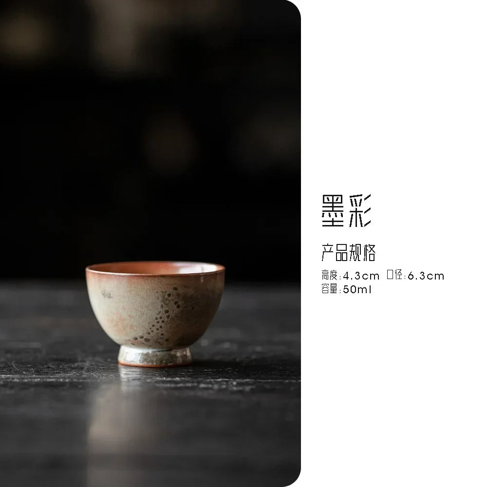 Tasses Thé Porcelaine Cuite Feu Bois Fait Main Lot 2 Encre 50ml — Fabrication Artisanale – Utsutsu | Studio Nichijo Paris