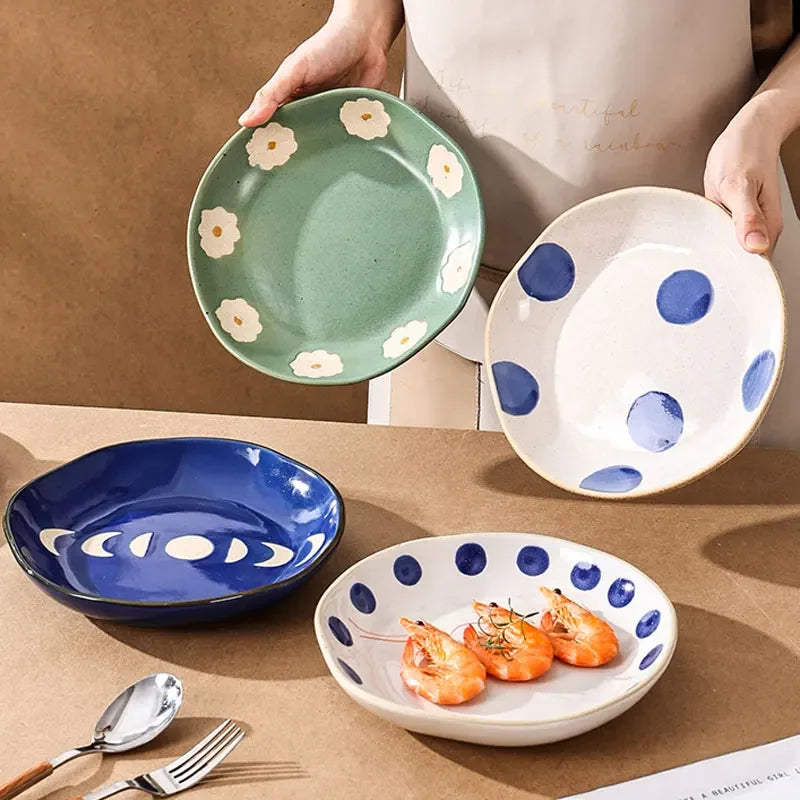 Assiette Céramique Peinte à la Main, Fabrication Artisanale – | Studio Nichijo Paris