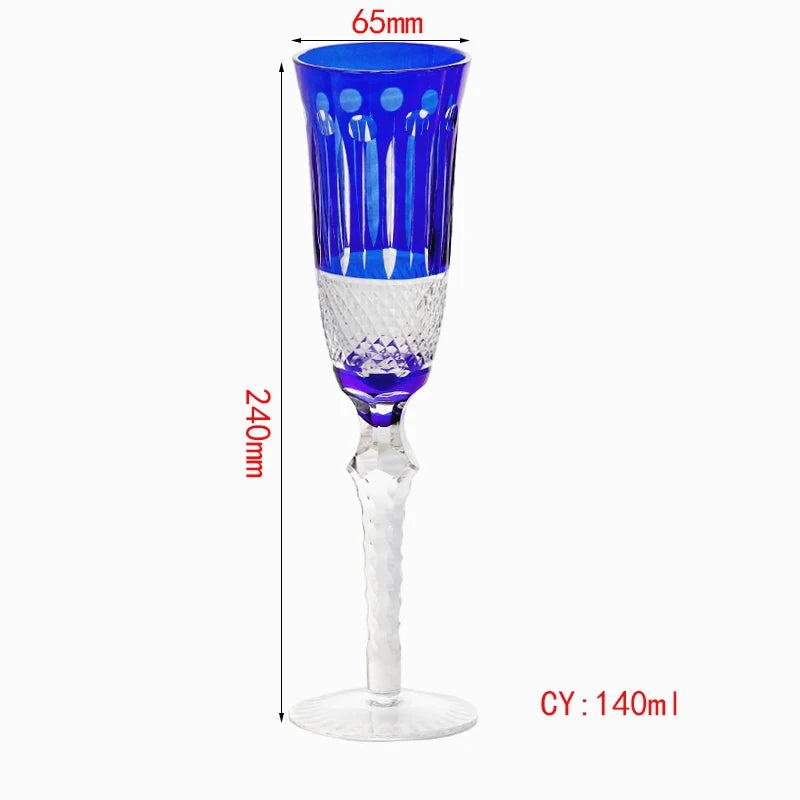 Verre à whisky et gobelet à vin en cristal taillé à la main, style japonais, en verre Edo Kiriko bleu - 5 modèles disponibles – blue 4 | Studio Nichijo Paris