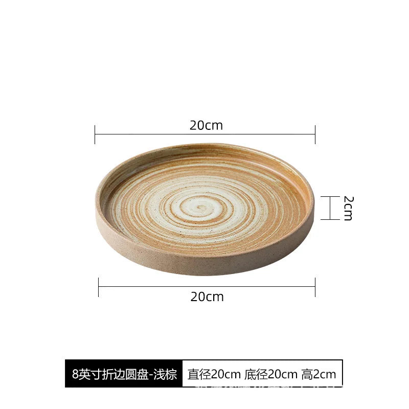 Assiette Céramique Japonaise Rétro — Fabrication Artisanale – | Studio Nichijo Paris