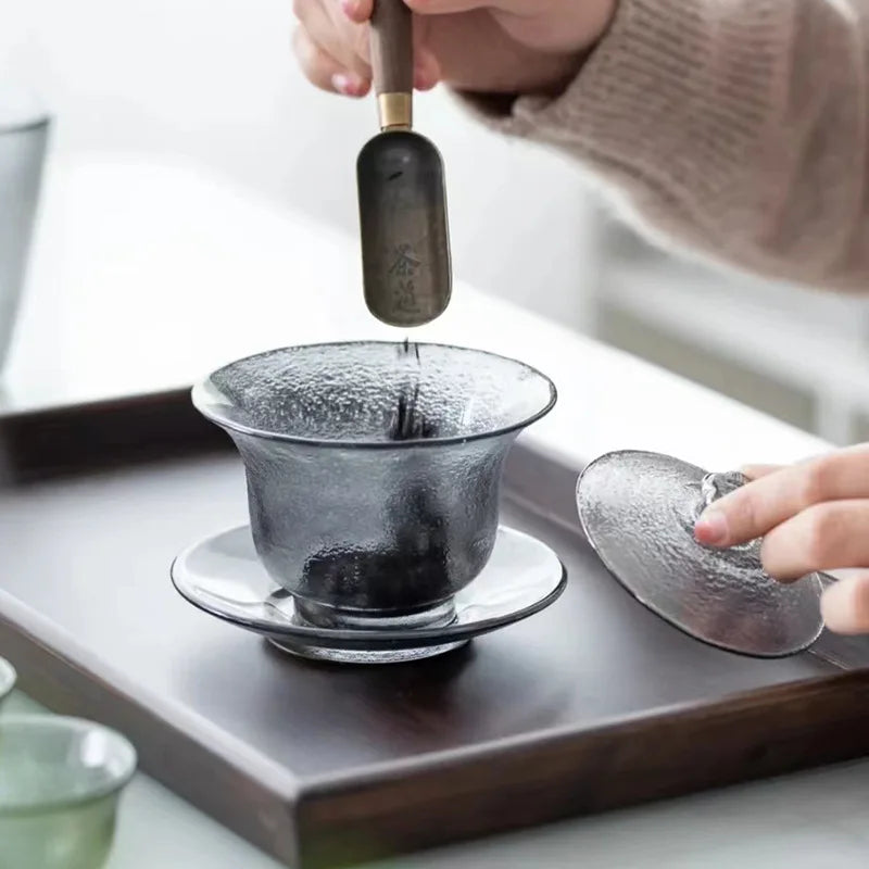 Gaiwan Verre Japonais Résistant à la Chaleur – Fabrication Artisanale – Shizuku | Studio Nichijo Paris
