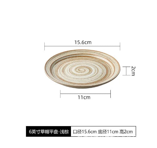 Assiette Céramique Japonaise Rétro — Fabrication Artisanale – | Studio Nichijo Paris