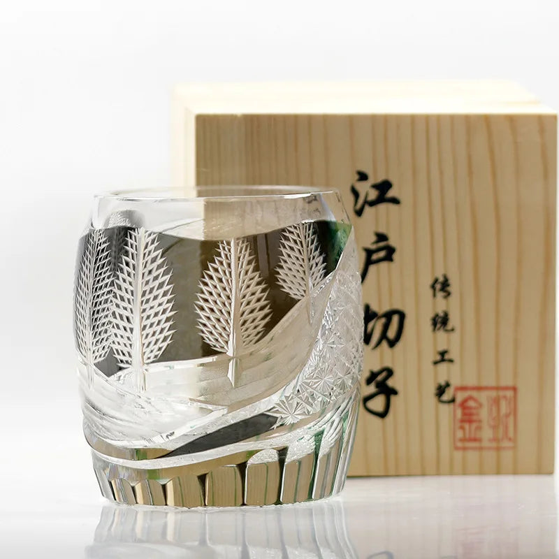Verre Cristal Whisky Edo Quatre Saisons Nitro — Fabrication Artisanale – | Studio Nichijo Paris