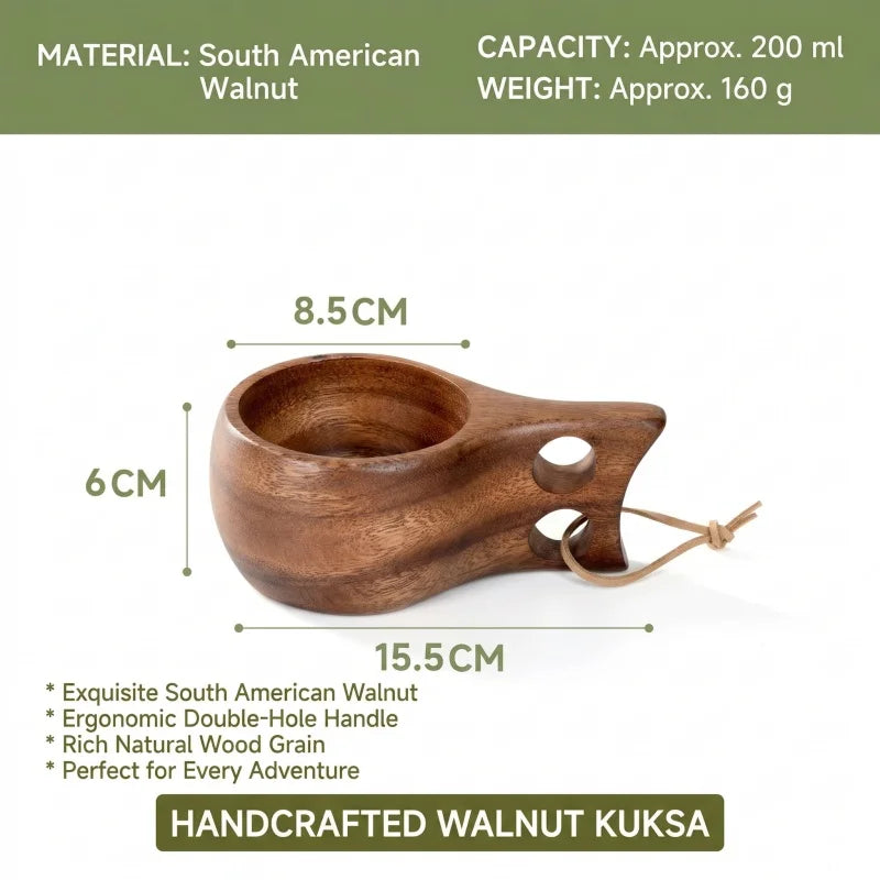 Tasse en bois faite à la main, bois d'acacia, tasse à café, thé, lait, kuksa finlandaise, vaisselle pour le petit-déjeuner à la maison, vaisselle de style japonais – | Studio Nichijo Paris