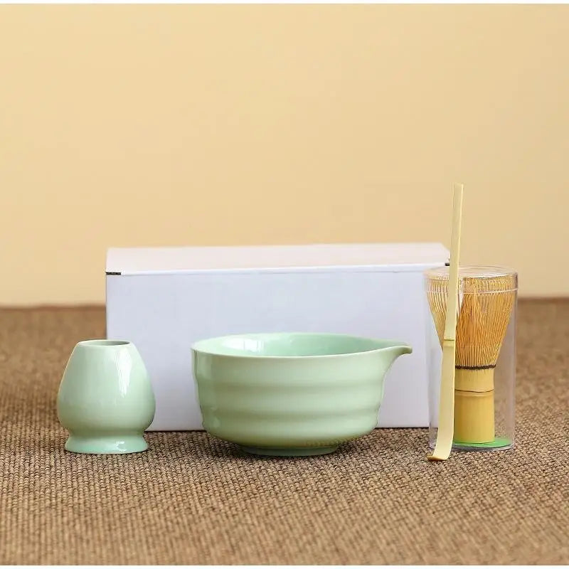 Service à Thé Matcha — Bol Céramique & Fouet Bambou — Fabrication Artisanale – | Studio Nichijo Paris