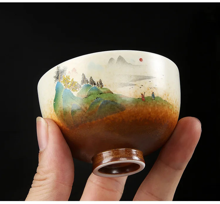 Tasse Céramique Vintage Japonaise Peinte à la Main – Fabrication Artisanale – | Studio Nichijo Paris