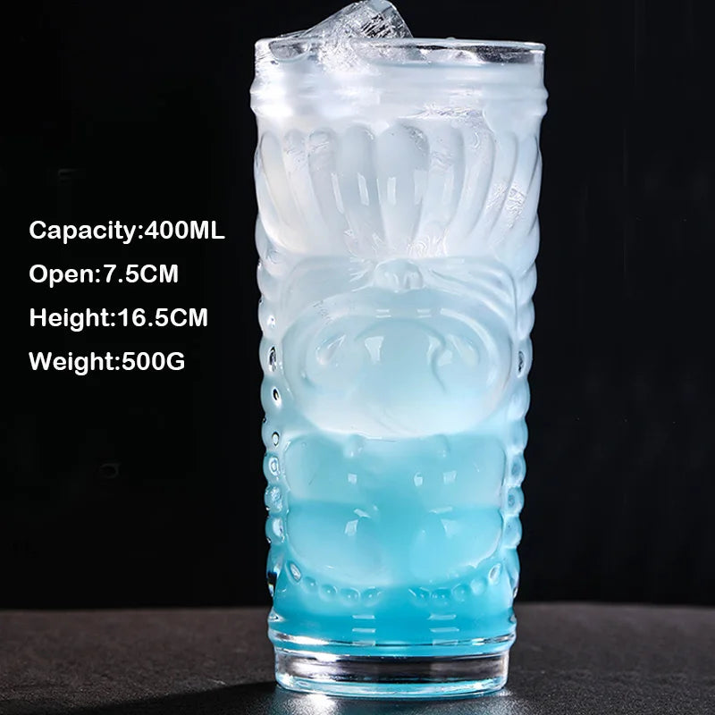 Verre Whisky Cristal Martelé Japonais 400ml XO Cognac 400 ml — Fabrication Artisanale – Bleu | Studio Nichijo Paris
