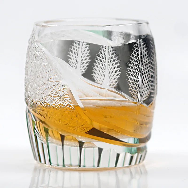 Verre Cristal Whisky Edo Quatre Saisons Nitro — Fabrication Artisanale – | Studio Nichijo Paris