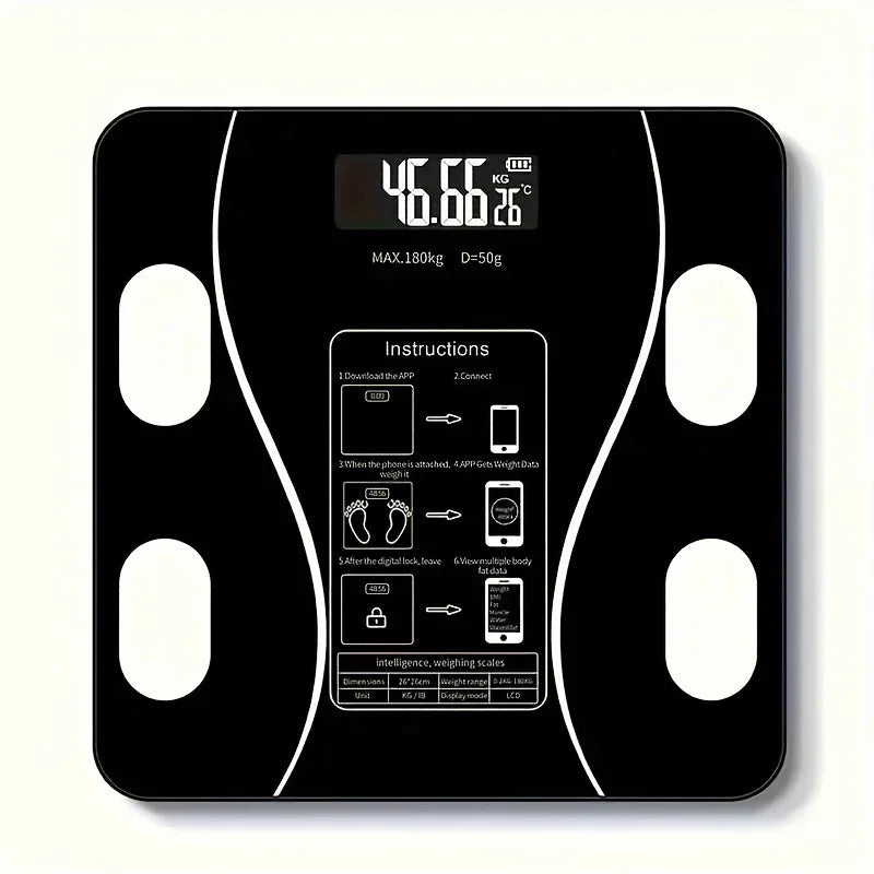Balance Salle de Bain Numérique Intelligente - Sans Fil – Noir | Studio Nichijo Paris