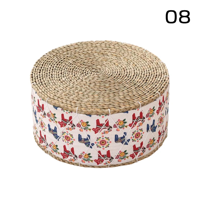Coussin de Méditation Futon Rond en Paille Naturelle – Kumo | Studio Nichijo Paris