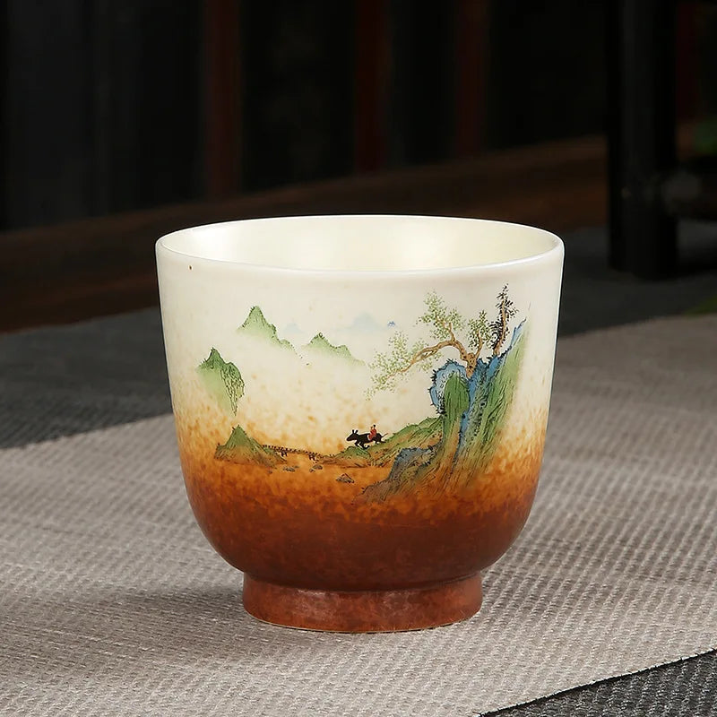 Tasse Céramique Vintage Japonaise Peinte à la Main – Fabrication Artisanale – Yoru 100ML | Studio Nichijo Paris