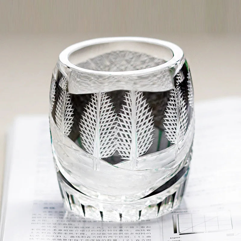 Verre Cristal Whisky Edo Quatre Saisons Nitro — Fabrication Artisanale – | Studio Nichijo Paris