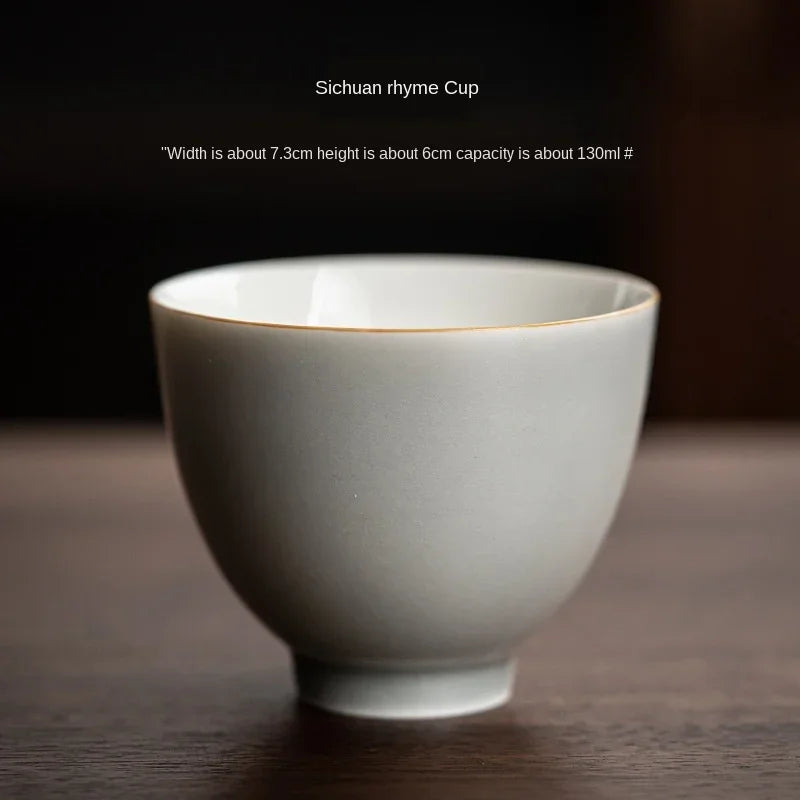 Tasse Porcelaine Glaçage Gris Glacé Kung Fu, Fabrication Artisanale – Tasse 130 ml | Studio Nichijo Paris