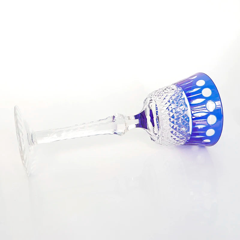 Verre à whisky et gobelet à vin en cristal taillé à la main, style japonais, en verre Edo Kiriko bleu - 5 modèles disponibles – | Studio Nichijo Paris