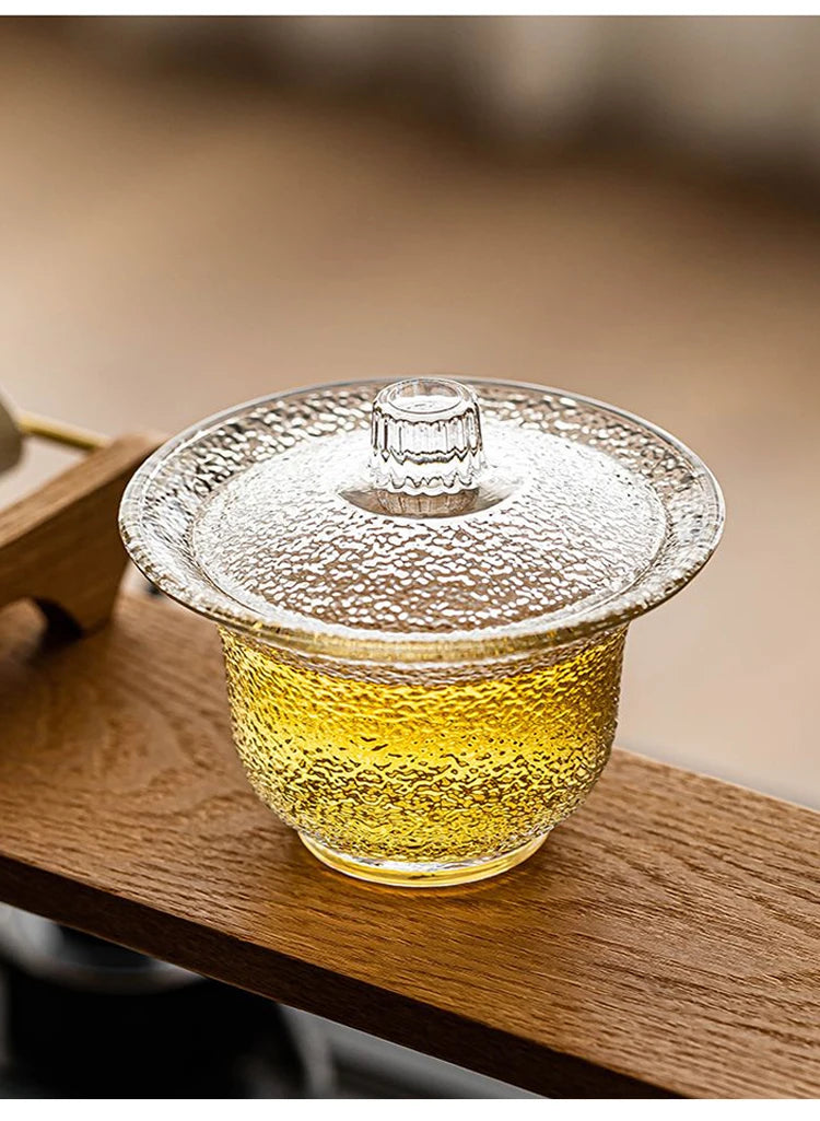 Bol Gaiwan Verre Résistant Chaleur Cérémonie Thé 200ml — Fabrication Artisanale – | Studio Nichijo Paris