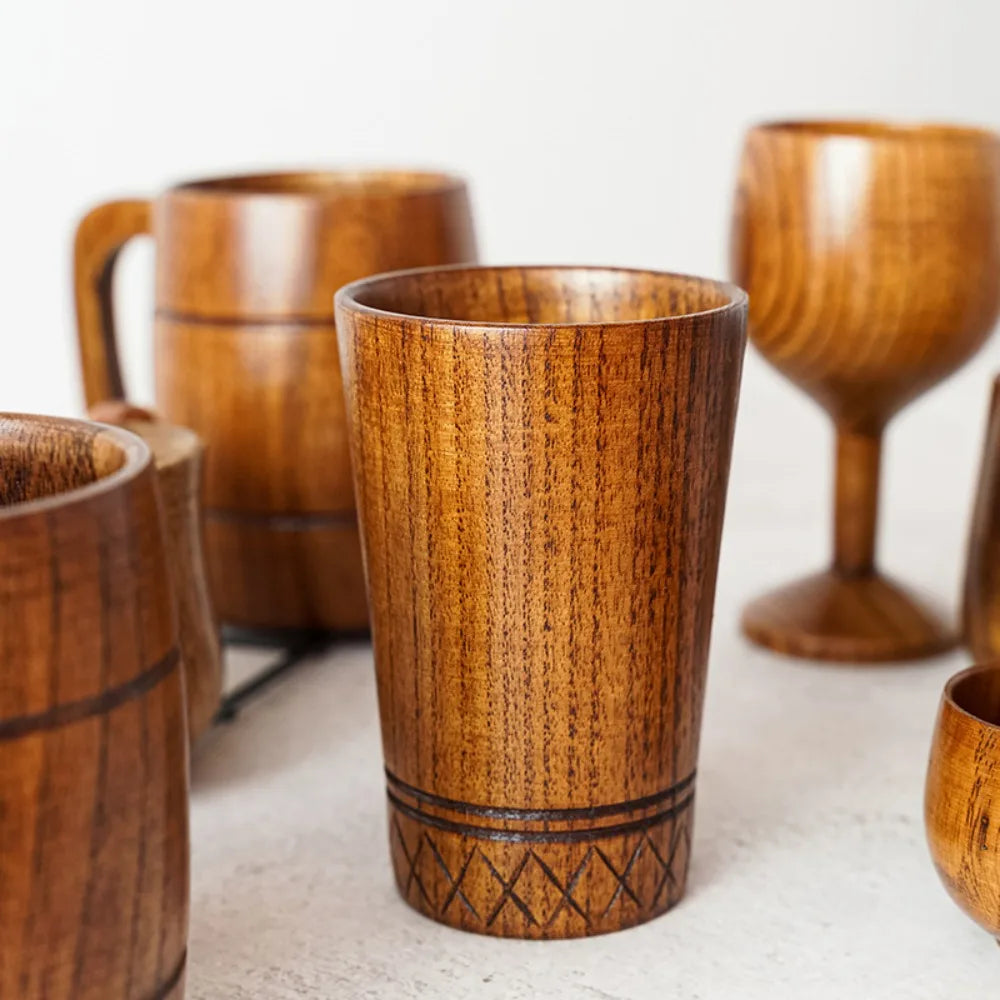 Tasses à thé en bois de style japonais anti-brûlure, faites à la main, anti-chute, rétro, pour café, fournitures de bar – | Studio Nichijo Paris