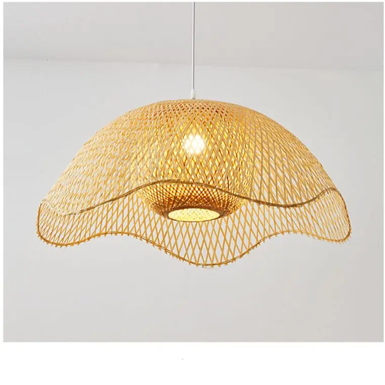 Lustre suspendu en bambou et bois, style chinois, japonais, asiatique, pour cuisine, hôtel, restaurant, salle à manger, salon, fabrication artisanale, nouveauté 2022 – | Studio Nichijo Paris