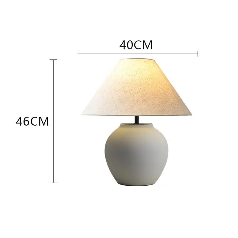 Lampe de Table Céramique Wabi-Sabi – Chevet & Salon – Lampe Blanche 40 cm de hauteur x 46 cm de largeur | Studio Nichijo Paris